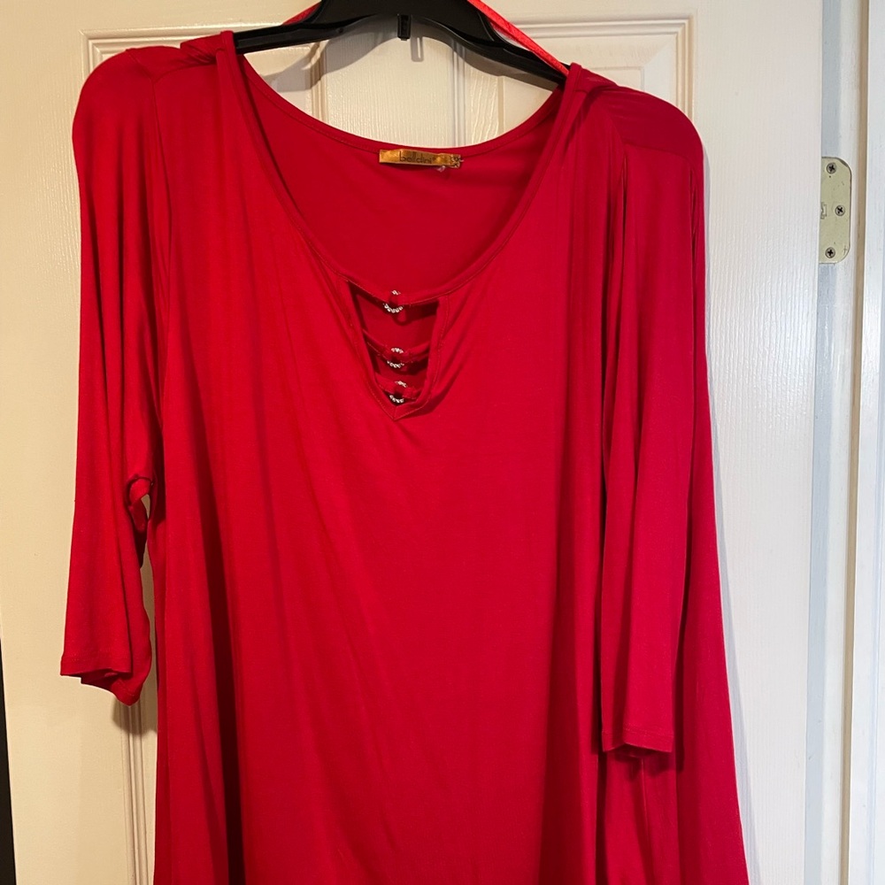 Belldini Vibrant Red Tunic Top